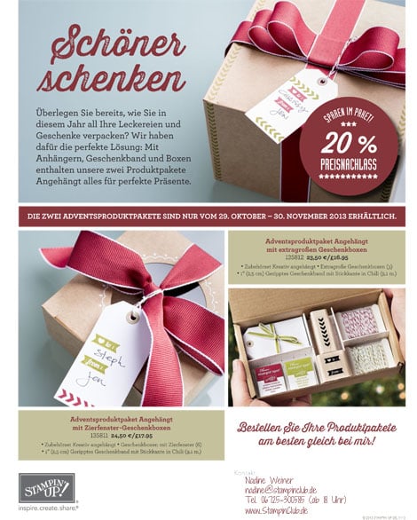 2013-11 Schöner schenken Stampin Up Flyer Foto