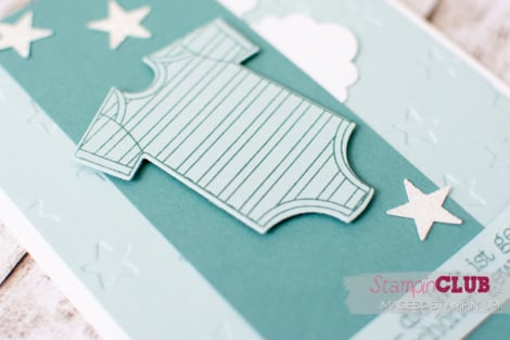 Stampin Up, Baby, Geburt, Zum Nachwuchs, Made with love, Karte, Junge, Framelits Alles fürs Baby, Baby s First Framelits Dies