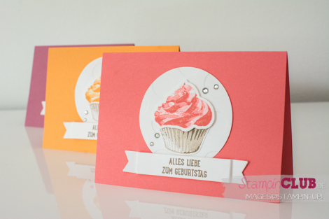 Stampin Up Sweet Cupcake Cupcake Cutouts Cupcake für dich Cupcake-Kreationen Framelits