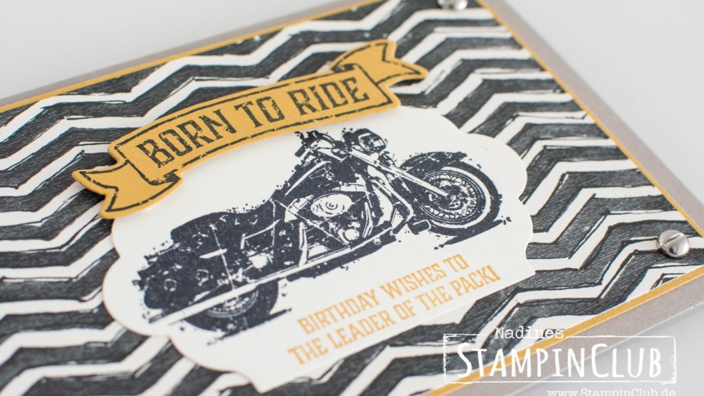 Stampin' Up!, StampinClub, One Wild Ride, Motorrad, Männerkarte, Masculin Card, Motorcycle