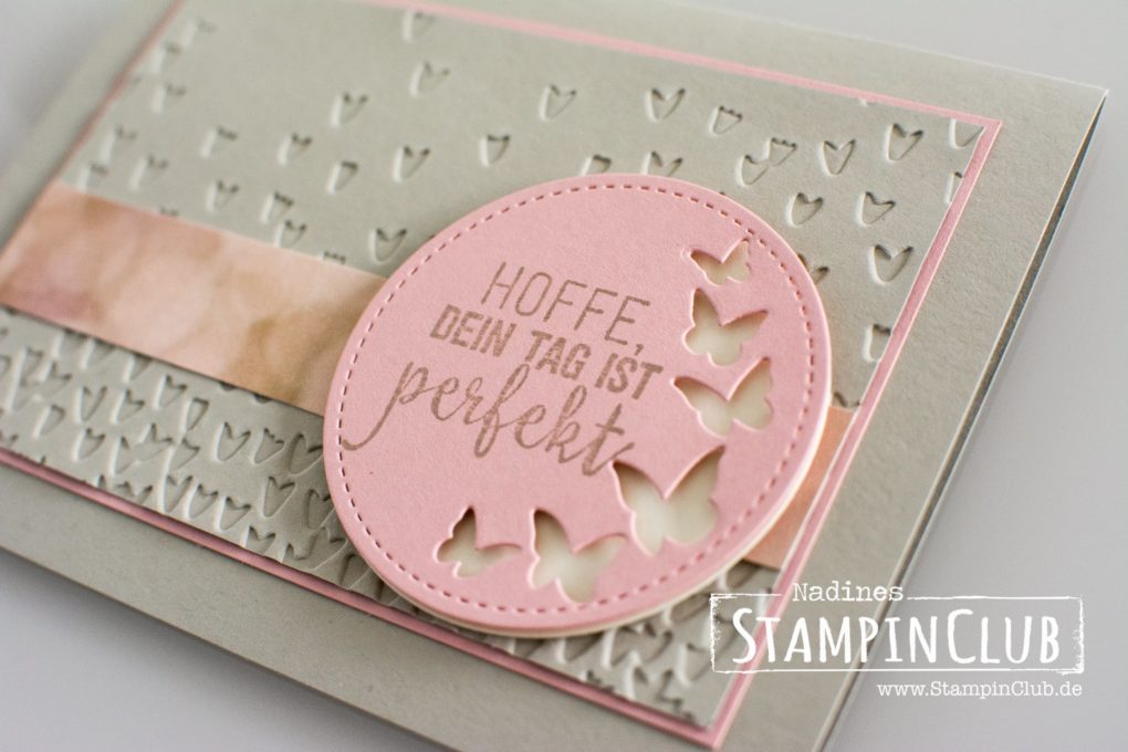 Stampin' Up!, StampinClub, Reihenweise Grüße, Suite Sentiments, Thintlits Anmutige Anhänger, Timeless Tags Thinlits Dies