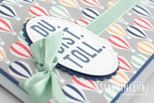 Stampin' Up!, StampinClub, Suite Sentiments, Reihenweise Grüße, Carried Away, Designerpapier Traum vom Fliegen