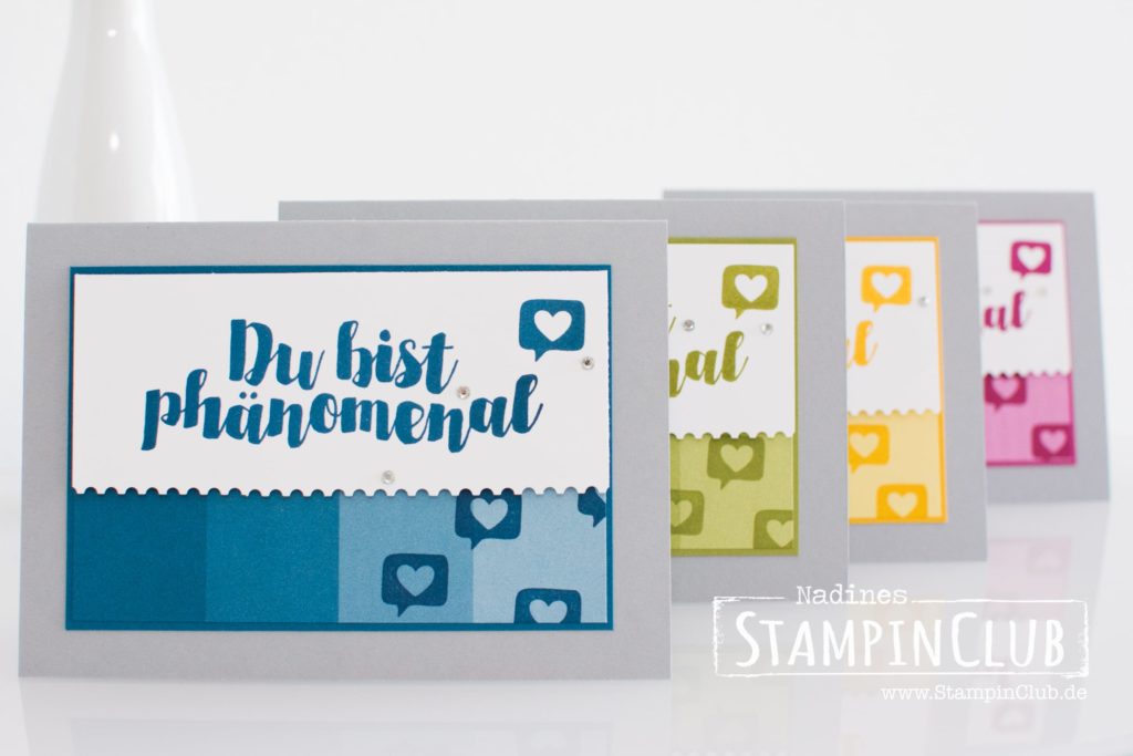 Stampin' Up!, StampinClub, Post mit PS, You're delightful, Designerpapier im Block Farbenspiel, Color Therapy DSP, Stanze Abreißkante, Ticket Tear Border Punch