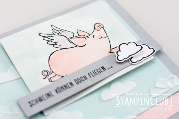 Glücksschweinchen, This little Piggy, Stampin' Up!, StampinClub, Struktur-Paste, Embossing Paste