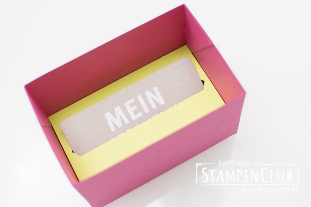 Stampin' Up!, StampinClub, Framelits Große Buchstaben, Geschenkverpackung für NIX