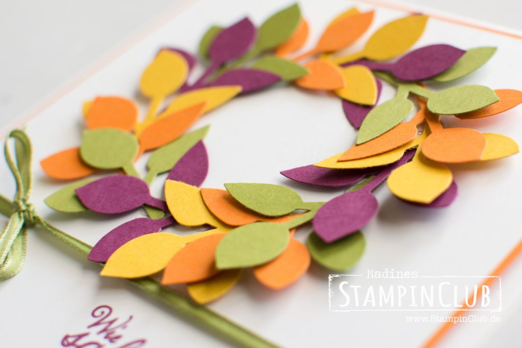 Stampin' Up!, StampinClub, Herbstanfang Leaf Punch, Kranz, Herbst, Stanze Blätterzweig