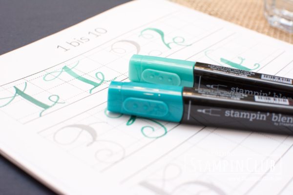 Stempel Brunch, Stampin' Up!, Team StampinClub, Brushlettering, Handlettering, Lieber Rosa, Stampin' Blends