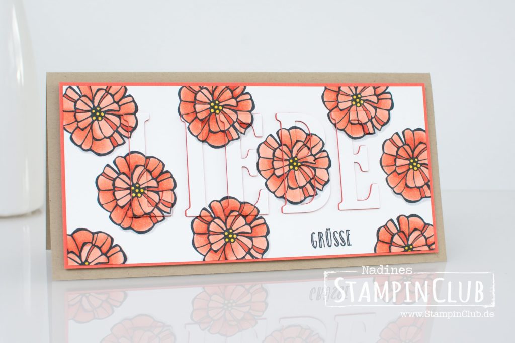 Stampin' Up!, StampinClub, Stampin' Blends, Falling Flowers, Eclipse Technik, Floating Letters