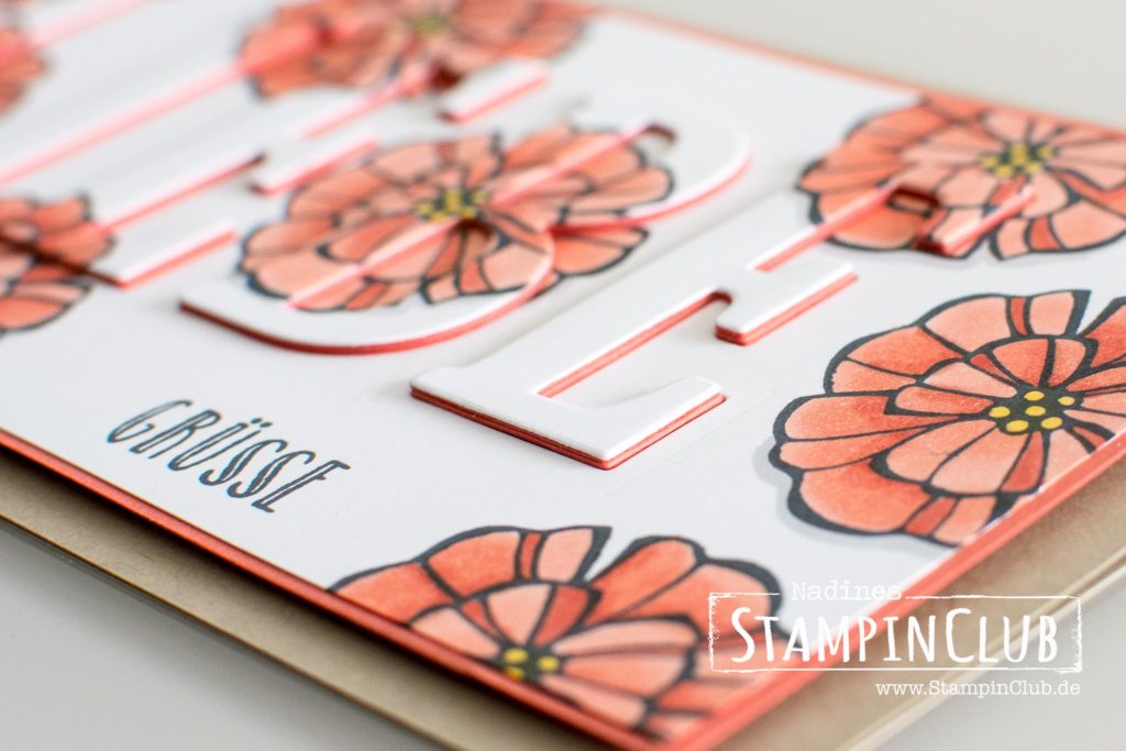 Stampin' Up!, StampinClub, Stampin' Blends, Falling Flowers, Eclipse Technik, Floating Letters