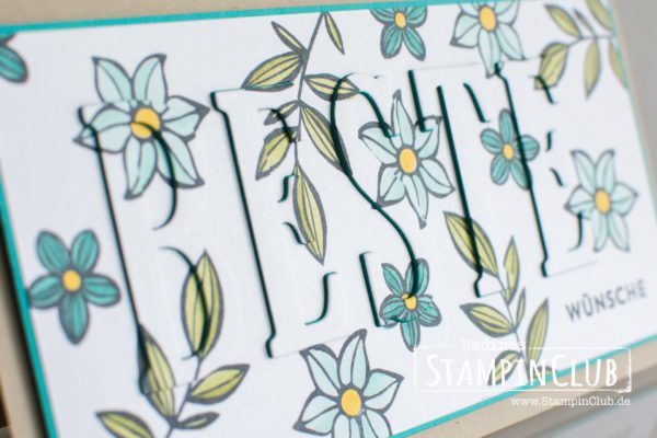 Stampin' Up!, StampinClub, Stampin' Blends, Falling Flowers, Eclipse Technik, Floating Letters