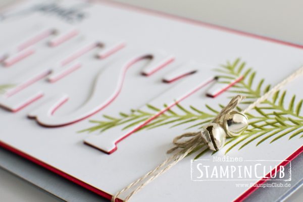 Stampin' Up!, StampinClub, Eclipse Technik, Floating Letter Technik, Brushwork Alphabet, Tannenzauber, Christmas Pines