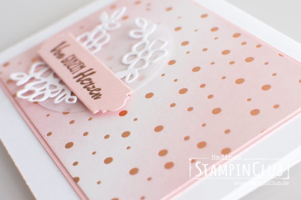 Stampin' Up!, StampinClub, Sale-A-Bration, DP Frühlingsglanz, Springtime Foils DSP, Blütentraum, Petal Palette, Thinlits Formen Blüten, Blätter & Co., Petals & More Thinlits