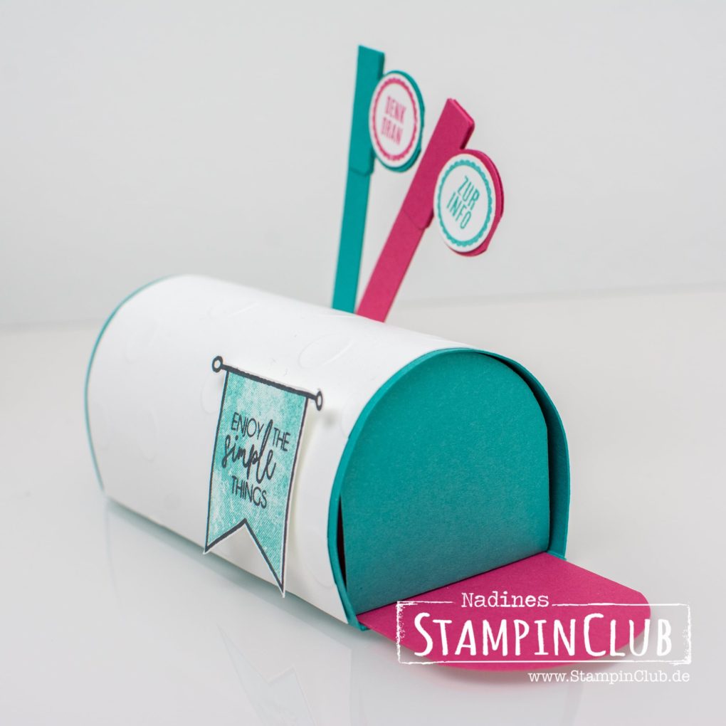 Stampin' Up!, Briefkasten, Postbox, Verpackung, Gut gepunktet, Kurz gefasst, Runder Karteireiter