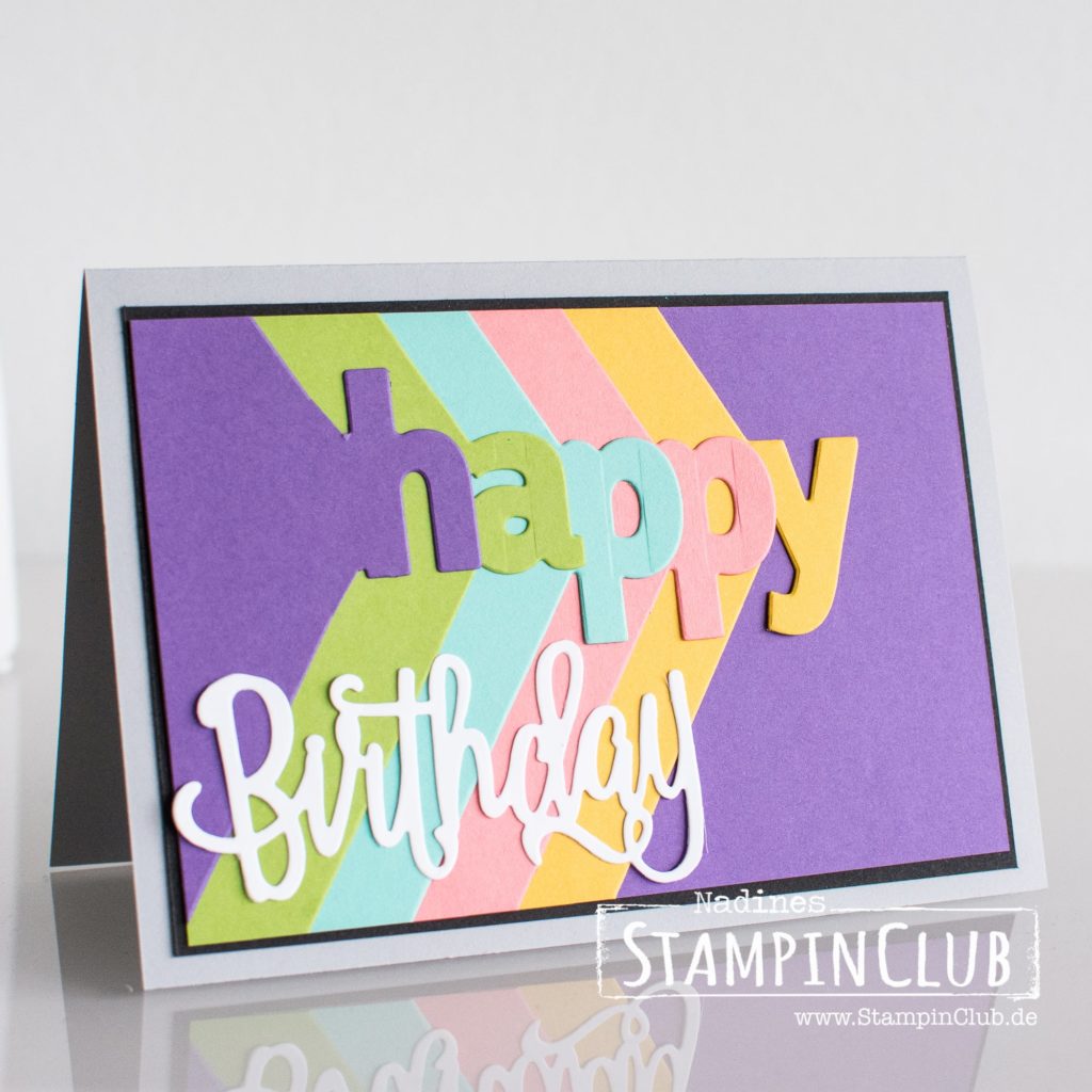 Stampin' Up!, StampinClub, Lagenweise Buchstaben, Layering Alphabet, Happy Birthday