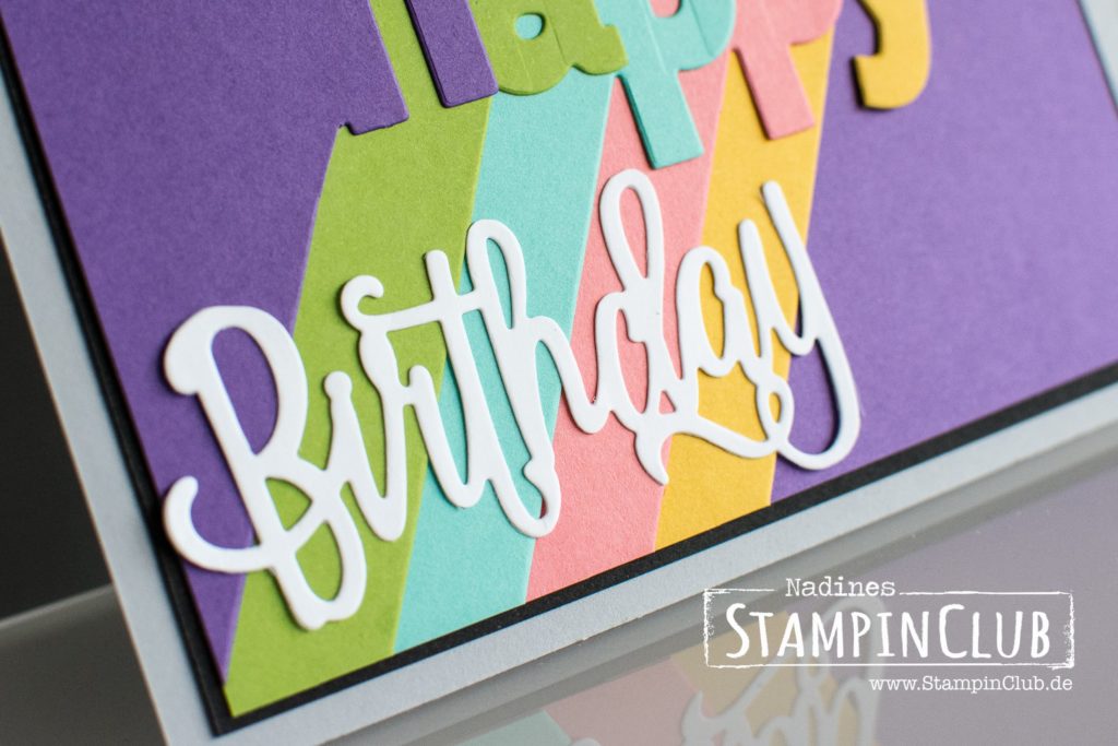 Stampin' Up!, StampinClub, Lagenweise Buchstaben, Layering Alphabet, Happy Birthday