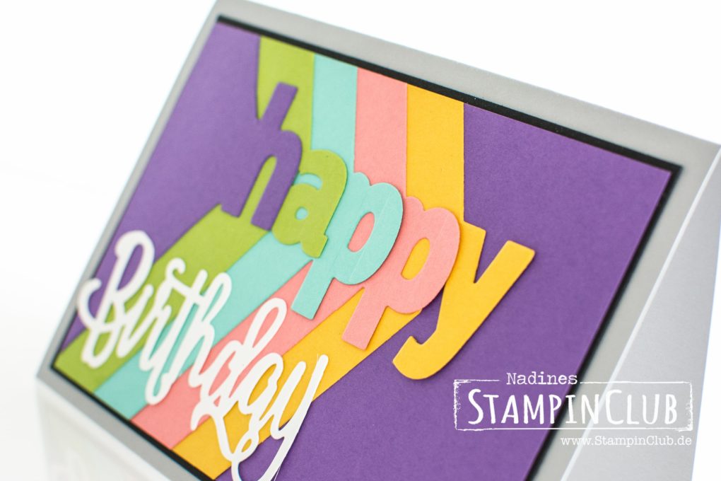 Stampin' Up!, StampinClub, Lagenweise Buchstaben, Layering Alphabet, Happy Birthday