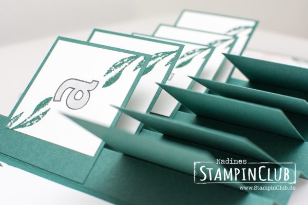 Stampin' Up!, StampinClub, Akkordeon-Karte, Ziehharmonika-Karte, Lined Alphabet, Pop of Petals