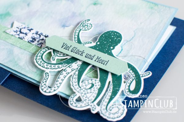 Stampin' Up!, StampinClub, Traum vom Meer, Glück und Meer, Framelits Unter dem Meer, Bokeh Technik