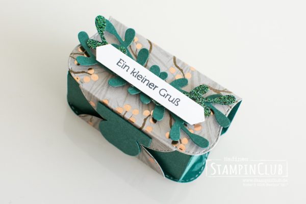 Stampin' Up!, StampinClub, Klitzekleine Grüße, Itty Bitty Greetings, Stanze Zierzweig, Sprig Punch, Besonderes Designerpapier Weihnachtszeit, Joyous Noel Speciality DSP