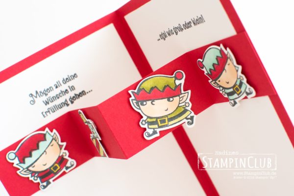 Stampin' Up!, StampinClub, Weihnachtswerkstatt, Signs of Santa, Framelits Formen Weg zum Weihnachtsmann, Santas Signpost Framelits Dies, Pop-up Karte