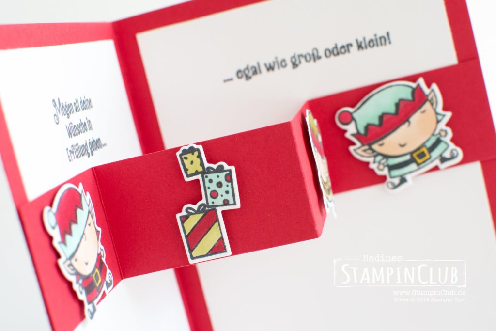 Stampin' Up!, StampinClub, Weihnachtswerkstatt, Signs of Santa, Framelits Formen Weg zum Weihnachtsmann, Santas Signpost Framelits Dies, Pop-up Karte