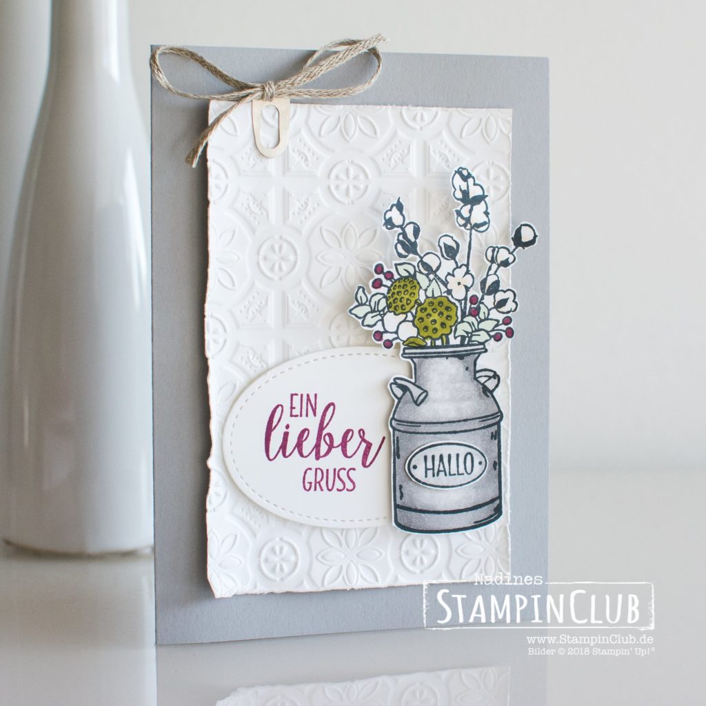 Landleben, Stampin' Up!, StampinClub, Landleben, Country Home, Tiefen-Prägeform Kachelkunst, Tin Tile Dynamic Embossing Folder