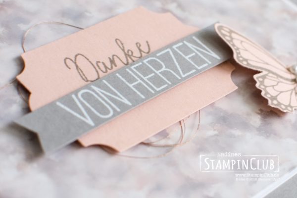 Stampin' Up!, StampinClub, Polished Stone Technik, Schmetterlingsglück, Butterfly Gala, Stanze Schmetterling, Butterfly Duet Punch