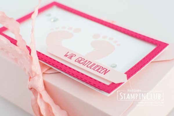 Stampin' Up!, StampinClub, First Steps, Verpackung, Box, Stanz- und Falzbrett für Umschläge, Envelope Punch Board, Geburt, Baby