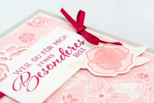 Stampin' Up!, StampinClub, Definition von Glück, Forever Lovely, Designerpapier In Liebe, All my Love DSP, Edgelits Formen Bildschöne Blüten, Lovely Flowers Edgelits Dies
