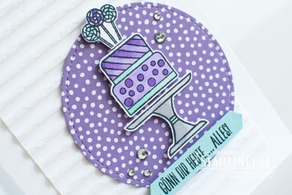 Stampin' Up!, StampinClub, Kuchen ist die Antwort, Stanze Törtchen, Stanze Klassisches Etikett, Stickmuster Framelits