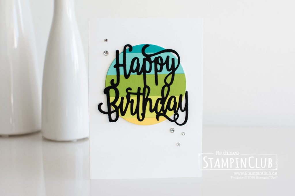 Stampin' Up!, StampinClub, Color Blocking, Happy Birthday Thinlits
