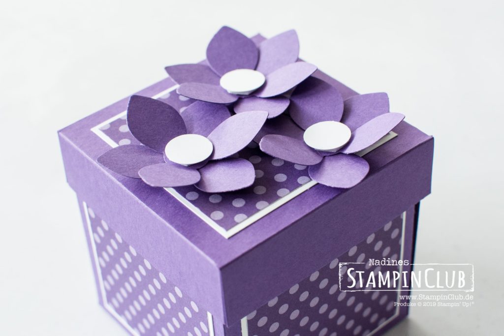 Stampin' Up!, StampinClub, Explosionsbox, Verpackung, Kuchen ist die Antwort