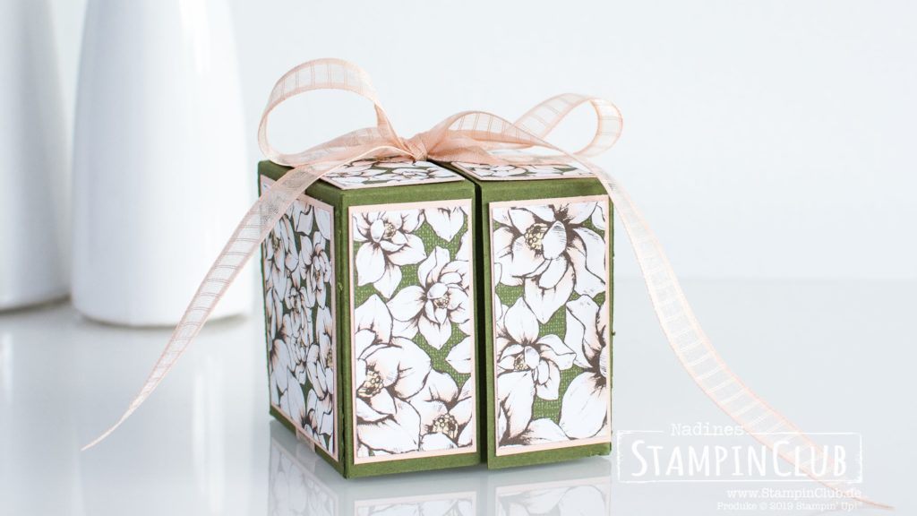 Stampin' Up!, StampinClub, Explosionsbox, Designerpapier Magnolienweg, Magnolia Lane DSP, Magnoliengruß, Good Morning Magnolia