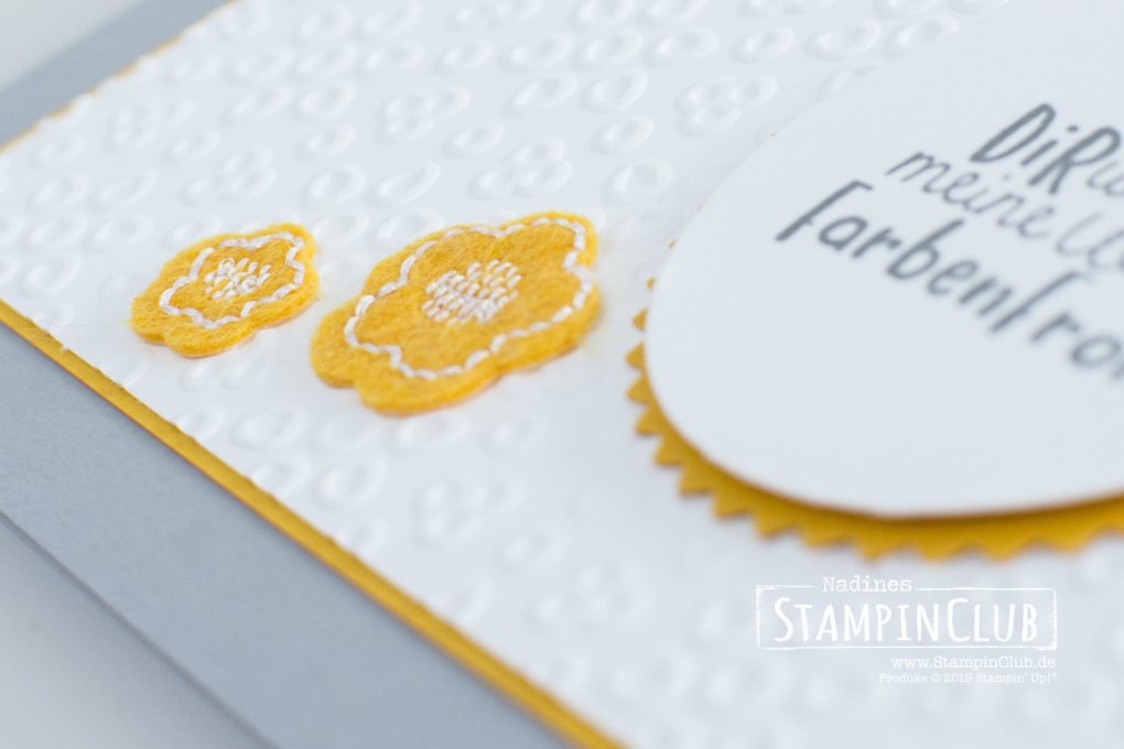 Stampin' Up!, StampinClub, Kreativität verbindet, Stanze Sonne, Kreativ-Set Accessoires L(i)ebe deine Kunst, Follow your Art Embellishment Kit, Prägeform Lochspitze, Eyelet Lace, Embossing Folder