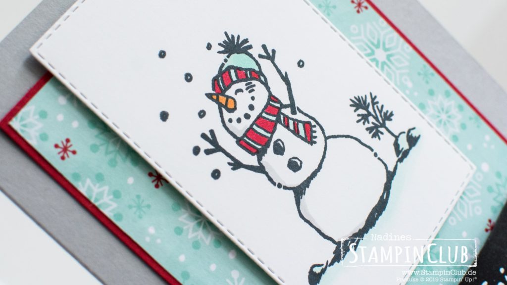 Stampin' Up!, StampinClub, Frostige Grüße, Snowman Season, Besonderes Designerpapier Hurra, es schneit!, Let it snow Speciality DSP