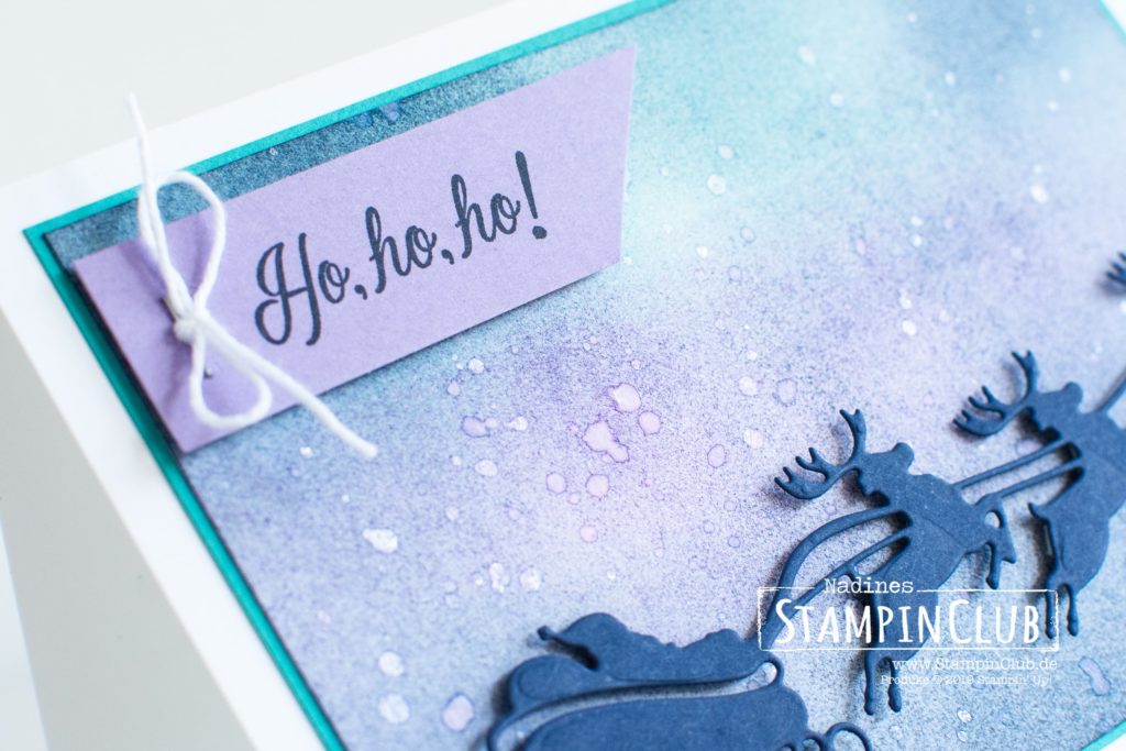 Freude zum Fest, Stampin' Up!, StampinClub, Weihnachtskarte, Sack voller Wünsche, Holly Jolly Christmas, Stanzformen Freude zum Fest, Jolly Season Dies, Schwammwalze