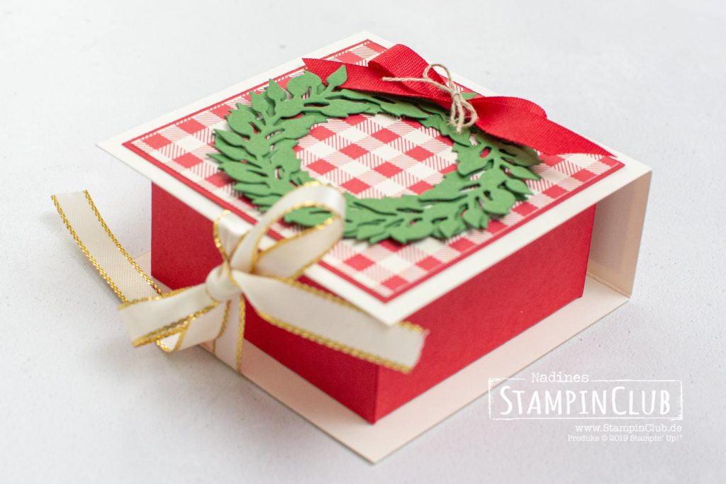 Stampin' Up!, StampinClub, Designerpapier Landhausweihnacht, Toile Tidings DSP, Stanzformen Grüner Kranz