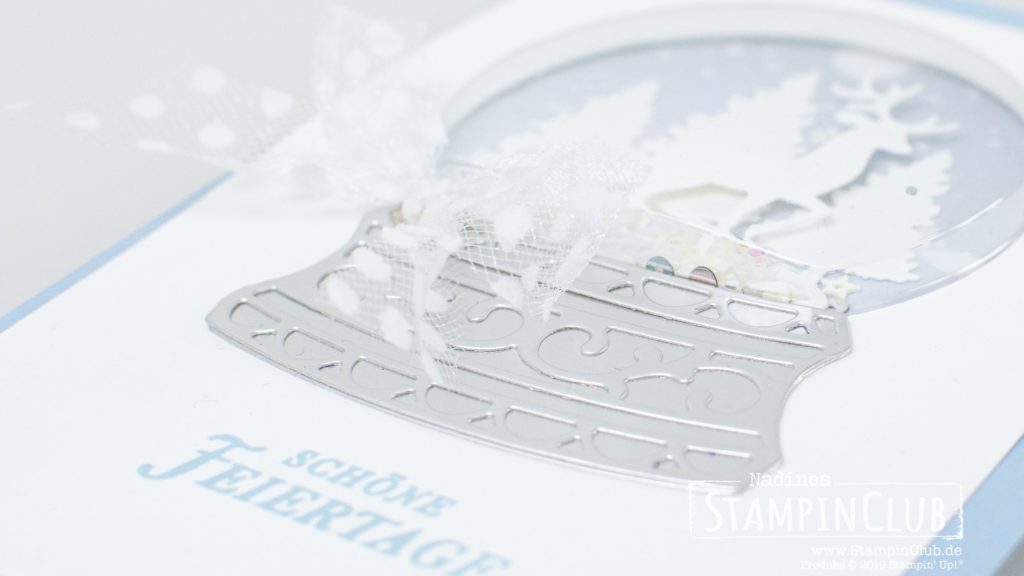 Stampin' Up!, StampinClub, Stanzformen Schneekugel, Snow Globe Scenes Dies, Kranz voller Grüße, Tidings all Around