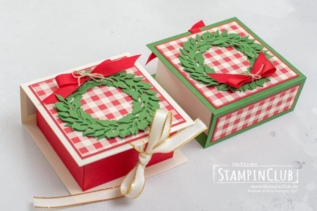 Stampin' Up!, StampinClub, Designerpapier Landhausweihnacht, Toile Tidings DSP, Stanzformen Grüner Kranz