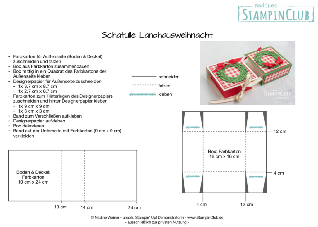 Stampin' Up!, StampinClub, Designerpapier Landhausweihnacht, Toile Tidings DSP, Stanzformen Grüner Kranz