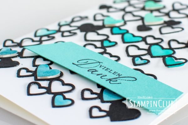 Stampin' Up!, StampinClub, Stanzform Herzregen, Detailed Hearts Dies, Tropische Träume, Timeless Tropical
