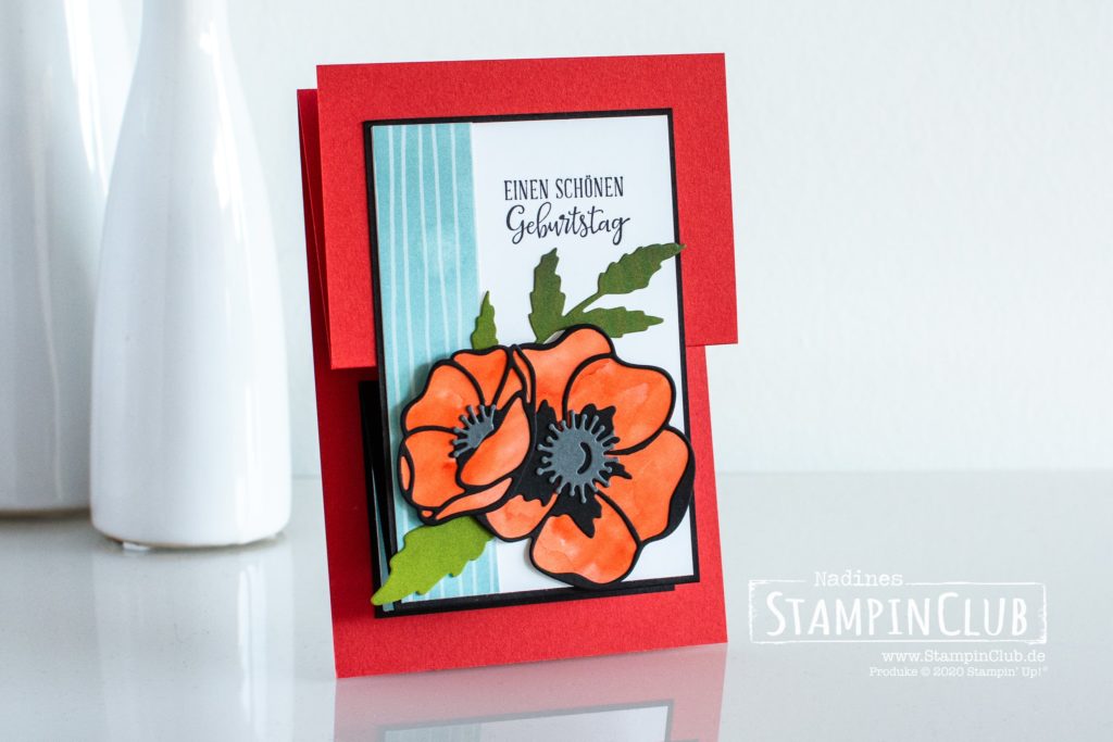 Stampin' Up!, StampinClub, Designerpapier Mohnblütenzauber, Besondere Momente, Stanzformen Mohnblüten