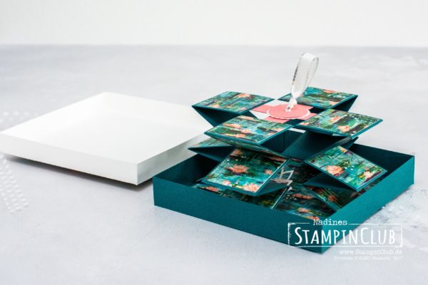 Stampin' Up!, StampinClub, Pull-Up-Karte, Anleitung, Lovely Lily Pad, Stanzformen Seerose, Lily Pad Dies, Designerpapier Seerosen-Sinfonie, Lily Impressions DSP