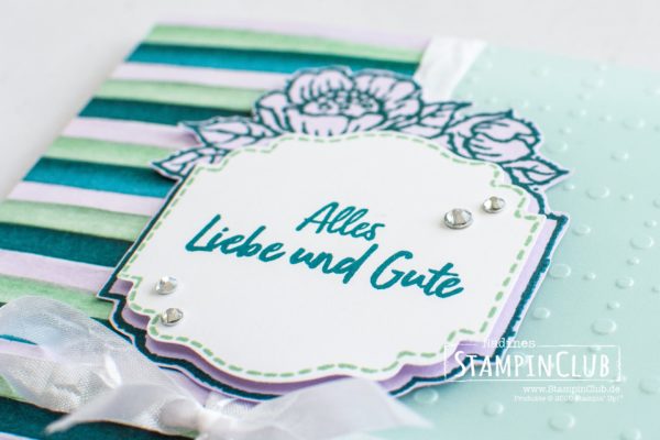 Stampin' Up!, StampinClub, Florale Etiketten, Tags in Bloom, Besonderes Designerpapier Pergamentpassion, So very Vellum Speciality DSP, Stanze Entzückendes Etikett, Designerpapier Mit Stil und Klasse