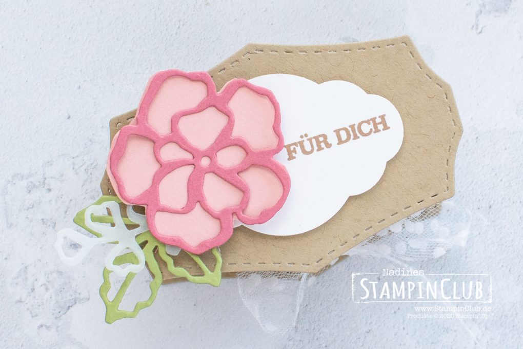 Stampin' Up!, StampinClub, Verpackung, Stanzformen Wildrosentraum, Zum Geburtstag für dich, Stanze Zier-Etikett