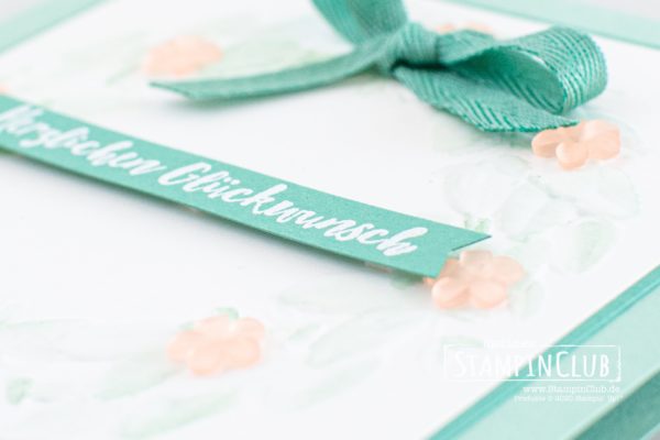 Stampin' Up!, StampinClub, Eisblüten, Prägeform Blätterkranz, Aqua Painter
