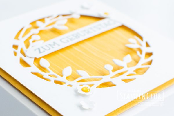 Stampin' Up!, StampinClub, Stanzformen Vögel und mehr, Birds & More Dies, Blumengruß, Blossoms in Bloom, Stanze nach Wahl Allerliebste Anhänger, Lovely Labels Pick a Punch, Bordürenstanze Blumenkonfetti, Confetti Flowers Border
