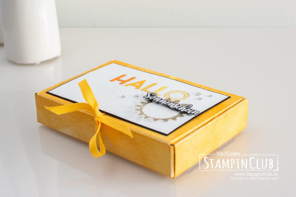 Stampin' Up!, StampinClub, Inlay Die Cutting, Sonne Pur, Box of Sunshine, Stanzformen Buchstabenmix, Playful Alphabet, Paper Pumpkin-Minischachtel, Mini Paper Pumpkin Boxes