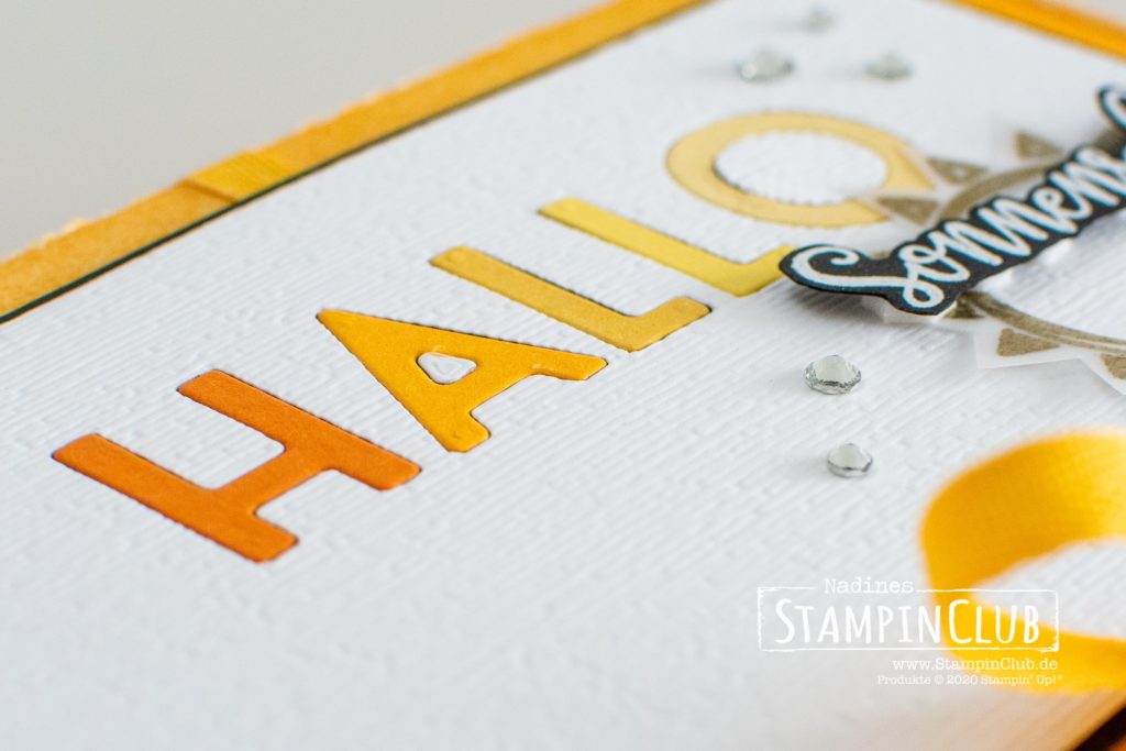 Hallo Sonnenschein, Stampin' Up!, StampinClub, Inlay Die Cutting, Sonne Pur, Box of Sunshine, Stanzformen Buchstabenmix, Playful Alphabet, Paper Pumpkin-Minischachtel, Mini Paper Pumpkin Boxes