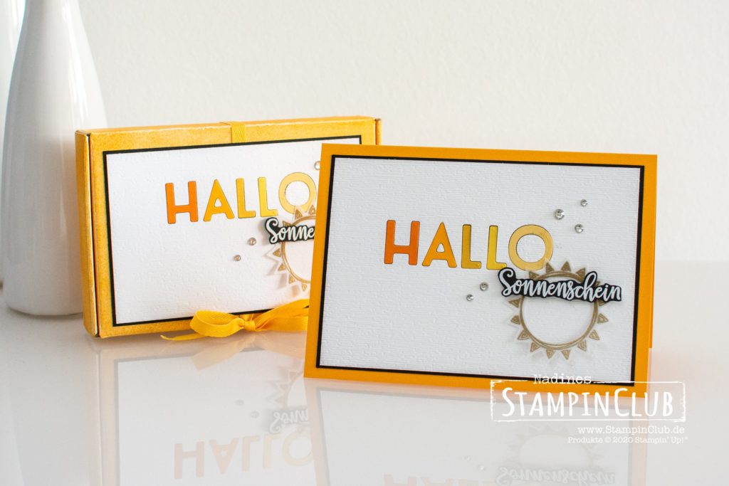 Stampin' Up!, StampinClub, Inlay Die Cutting, Sonne Pur, Box of Sunshine, Stanzformen Buchstabenmix, Playful Alphabet, Paper Pumpkin-Minischachtel, Mini Paper Pumpkin Boxes